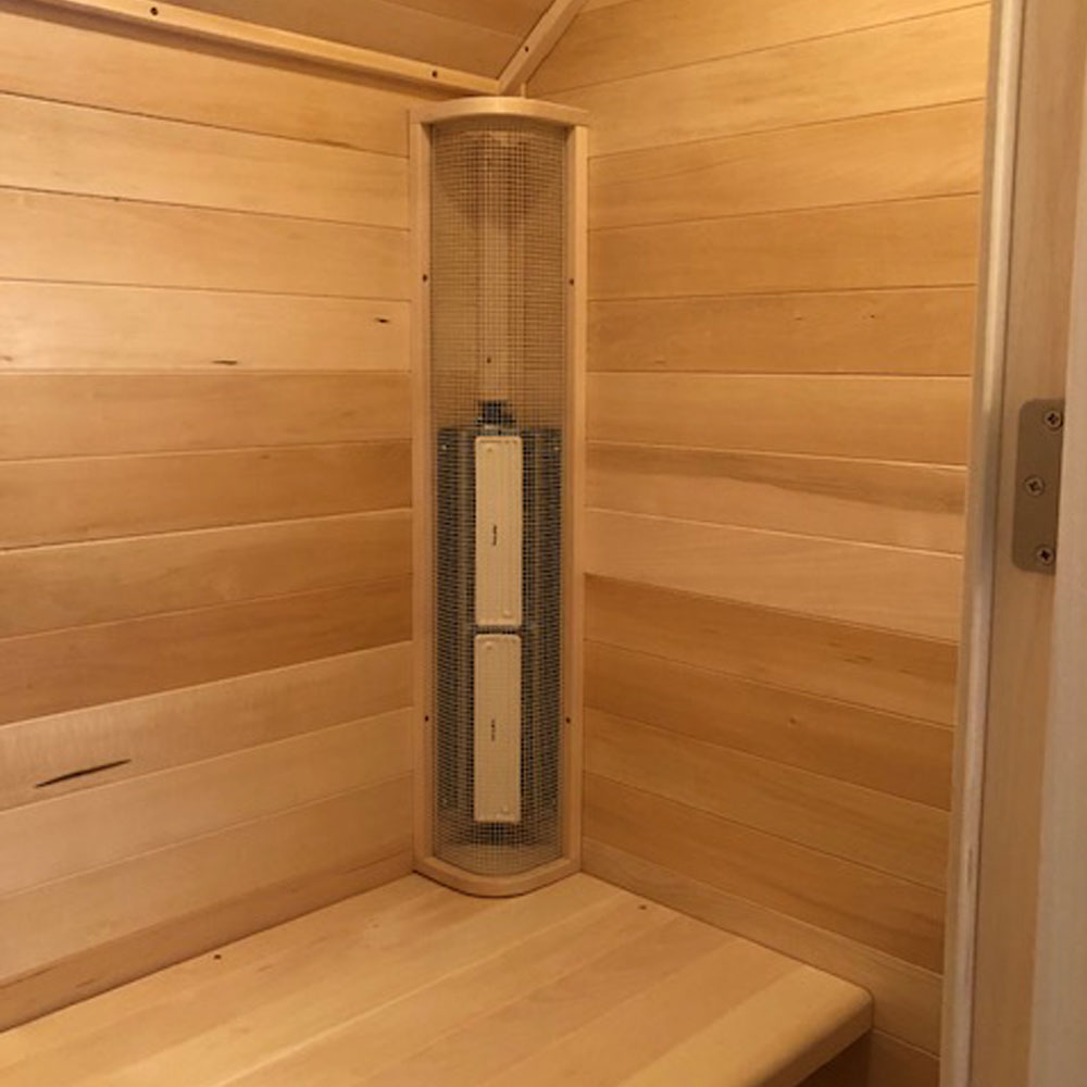 A picture of the inside of a custom infrared sauna
