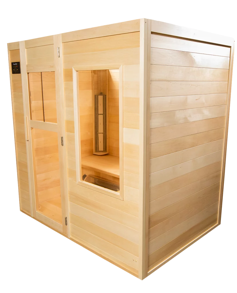 Right Side View of the Four Person Far Infrared Sauna Handmade by SaunaRay